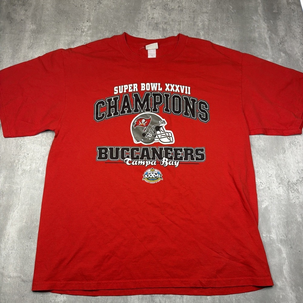 Vintage 2003 Lee Sports NFL Tampa Bay Buccaneers Super Bowl T-Shirt XL USA Y2K